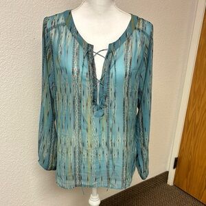Elegant Ariat Blue Patterned Women's Top